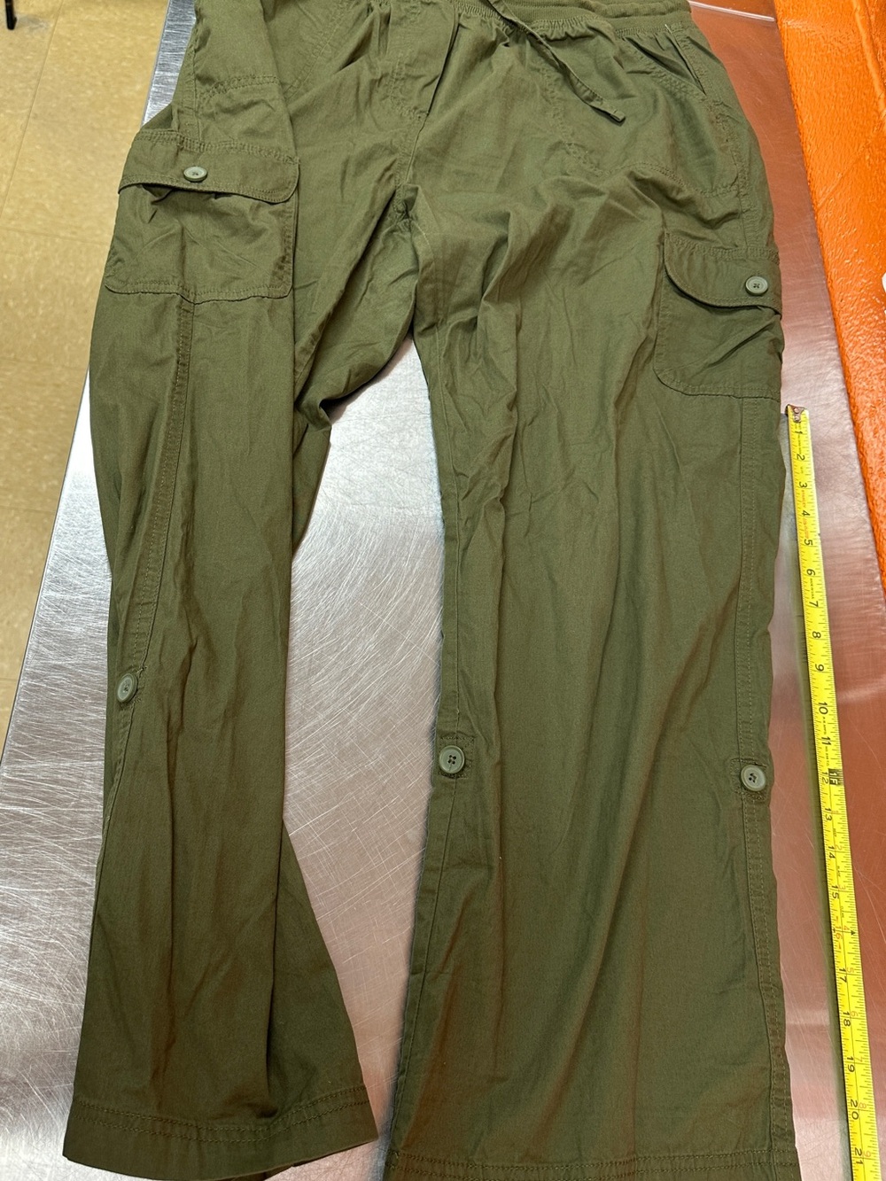 Woman Within Olive Green Convertible Cargo Pants Capri 2-in-1 Plus Size 18W